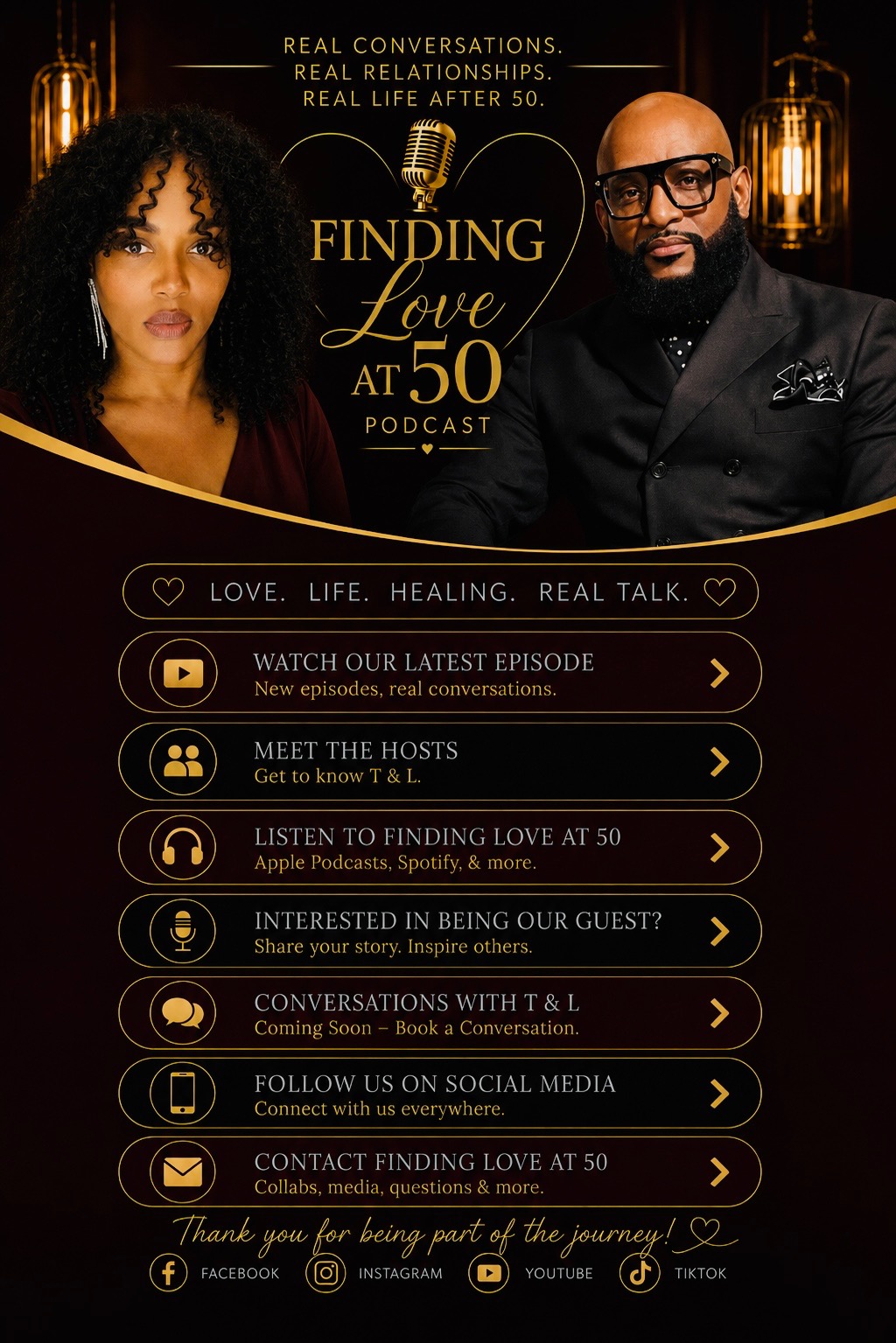 Lavonia, host of the Finding Love at 50 Podcast